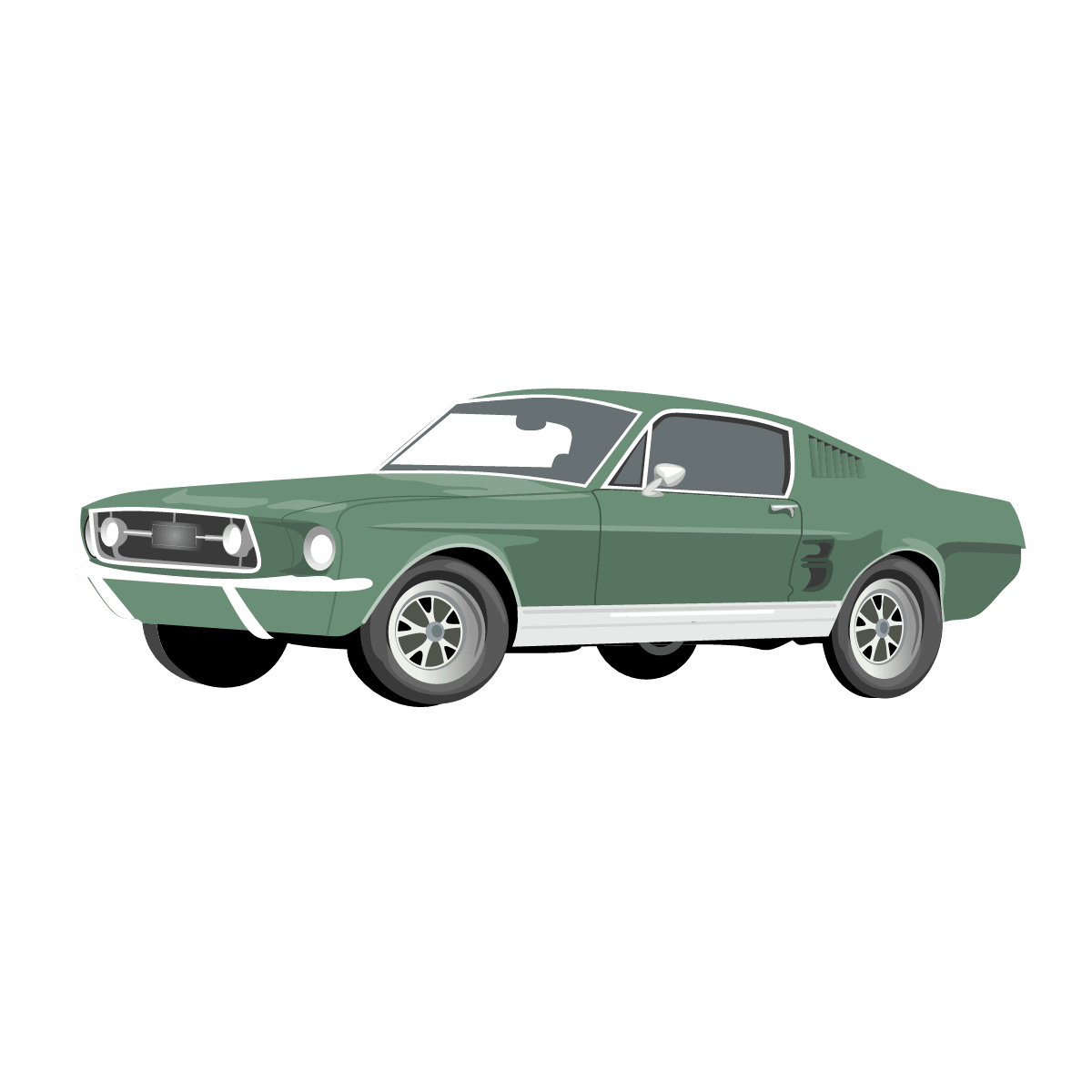 Restored classic Mustang fastback